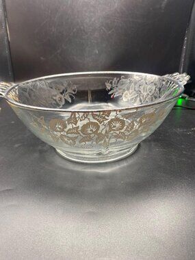 Paden City Sterling Silver Trimmed Bowl
